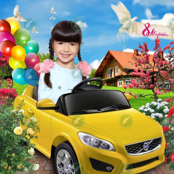 Девочка и желтый кабриолет